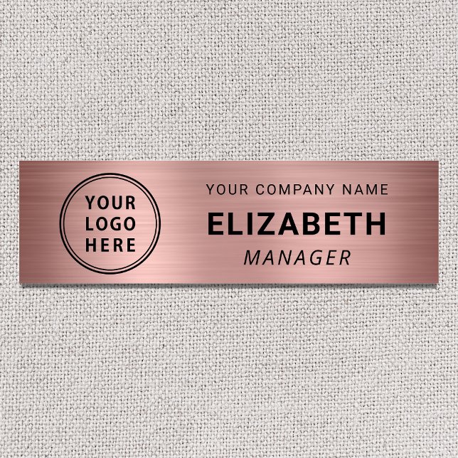Porte-nom Logo de société moderne Rose Gold (Créateur téléchargé)