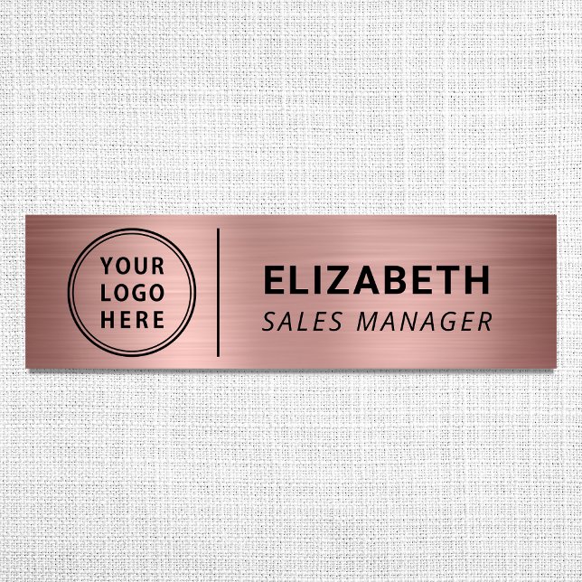 Porte-nom Logo de société moderne Rose Gold (Créateur téléchargé)