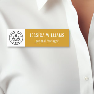 Porte-nom Logo de société personnalisé Employé Jaune Moutard
