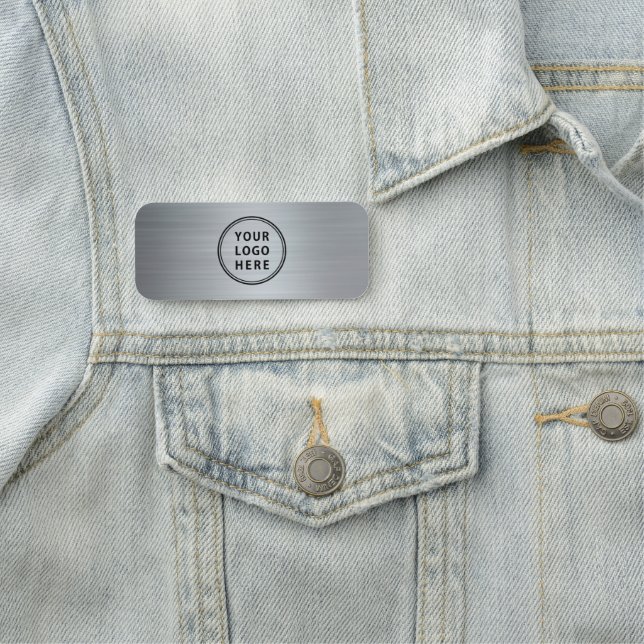 Porte-nom Logo de société professionnelle argent (En situation)