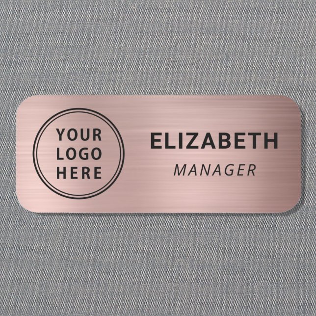 Porte-nom Logo d'entreprise Classique Rose Gold (Créateur téléchargé)