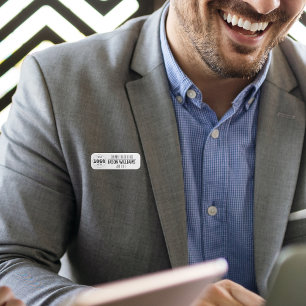 Porte-nom Logo d'entreprise couleur gris imprimé employé en