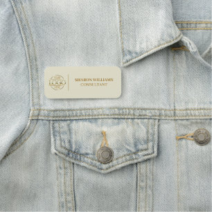 Porte-nom Logo d'entreprise de la société Beige Gold employé
