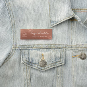 Porte-nom Logo d'entreprise en bronze de style luxueux et él