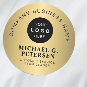 Porte-nom Logo d'entreprise en faux or employé de l'entrepri