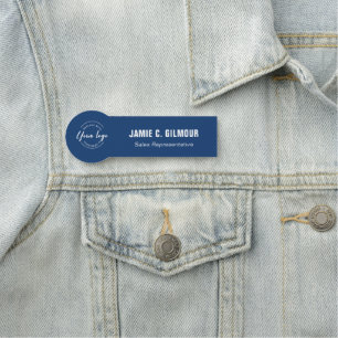 Porte-nom Logo d'entreprise personnalisé Employé Bleu person