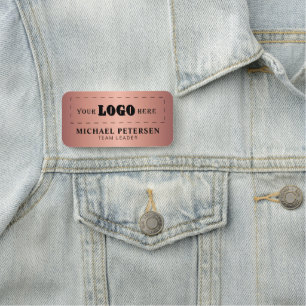 Porte-nom Logo d'entreprise personnalisé employé faux or ros