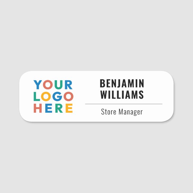 Porte-nom Logo d'entreprise personnalisé Employé magnétique (Devant)