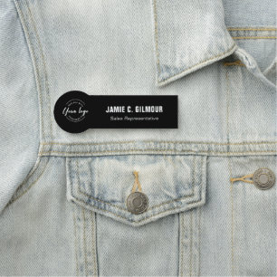 Porte-nom Logo d'entreprise personnalisé Employé Noir person