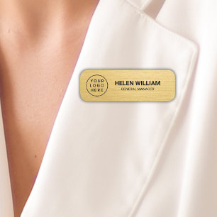 Porte-nom Logo d'entreprise personnalisé en or élégant