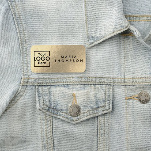 Porte-nom Logo d'entreprise personnalisé Gold Personnel empl (En situation)