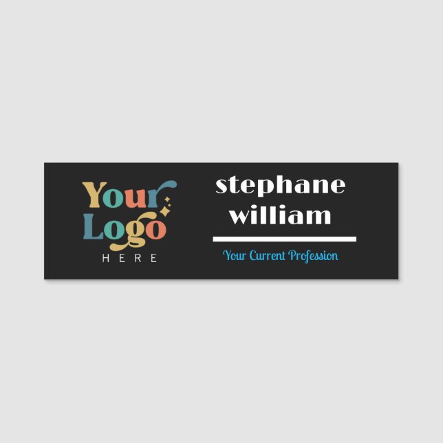Porte-nom Logo d'entreprise personnalisé Nom de l'employé (Devant)