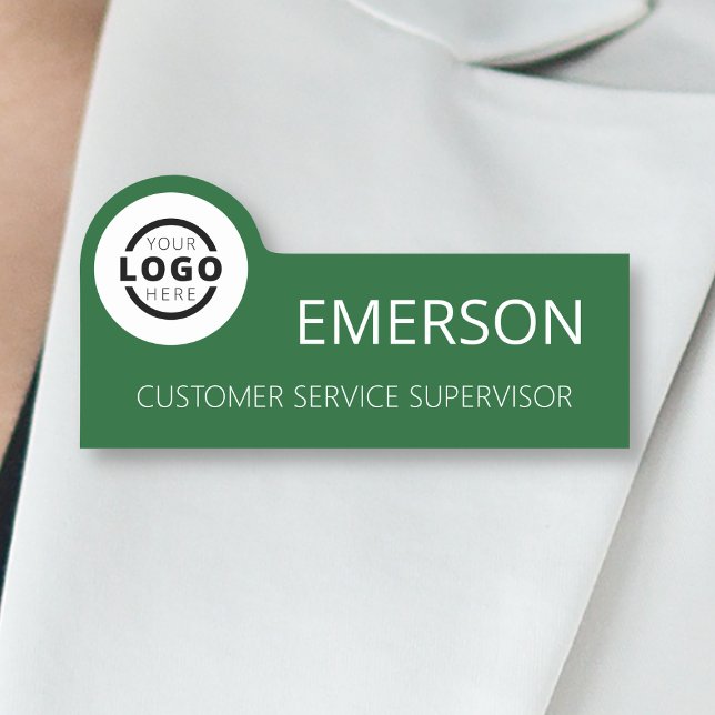 Porte-nom Logo d'entreprise personnalisé Nom vert de base de (Créateur téléchargé)