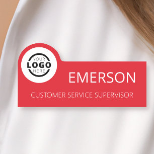 Porte-nom Logo d'entreprise personnalisé Rouge de base emplo