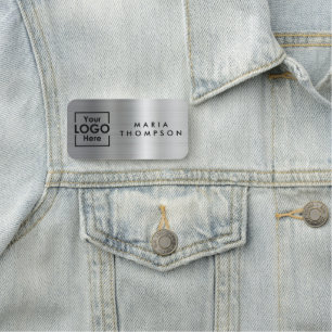 Porte-nom Logo d'entreprise personnalisé Silver Personnel em