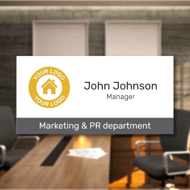 Porte-nom Logo d'entreprise personnalisé Titre du départemen (Créateur téléchargé)
