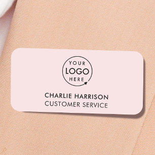 Porte-nom Logo d'entreprise Personnel de l'employé rose mo