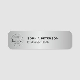 Porte-nom Logo d'entreprise Personnel employé Argent métalli