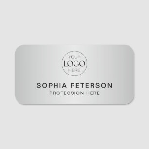 Porte-nom Logo d'entreprise Personnel employé Argent métalli