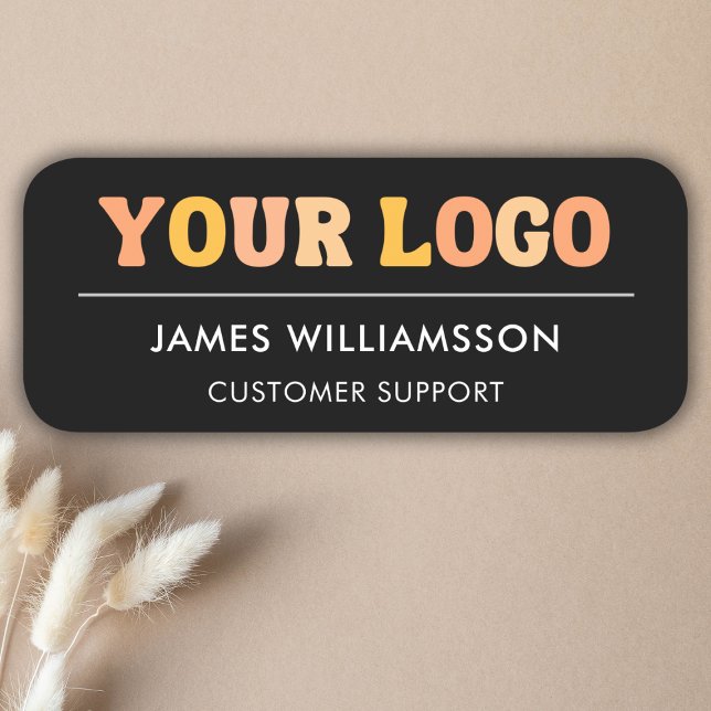 Porte-nom Logo d'entreprise Personnel employé moderne Magnét (Business Logo Modern Employee Staff Magnetic Name Tag)