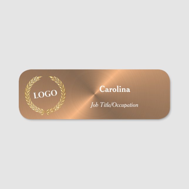 Porte-nom Logo d'entreprise Promotion Entreprise Cuivre Plas (Devant)