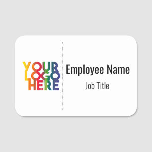 Porte-nom Logo d'entreprise simple blanc