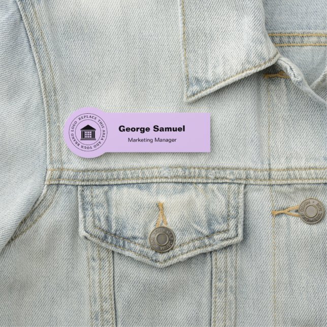 Porte-nom Logo d'entreprise simple | Name | Désignation (En situation)