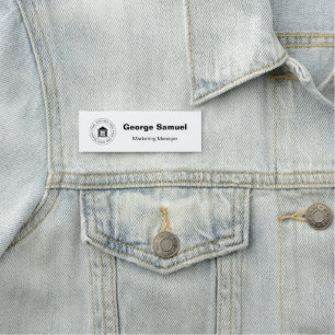 Porte-nom Logo d'entreprise simple Nom Fonction