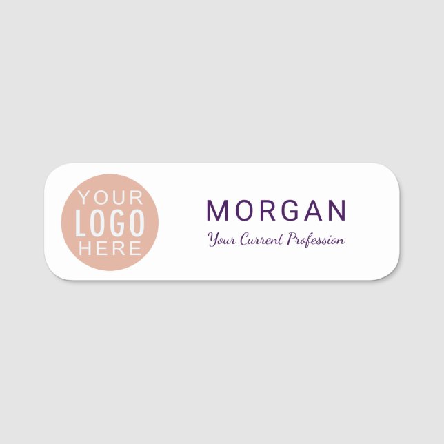 Porte-nom Logo d'entreprise simple personnalisable pour les  (Devant)