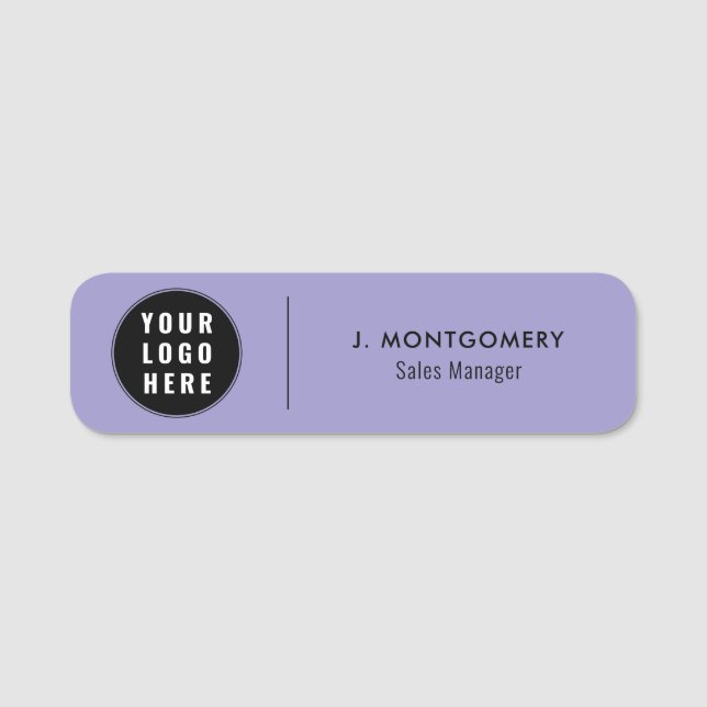 Porte-nom Logo d'entreprise simple pour employés modernes (Devant)