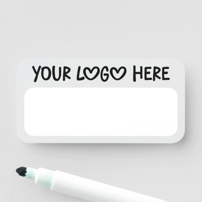Porte-nom Logo d'entreprise une ligne gris clair noir et bla (En situation)