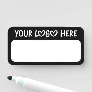 Porte-nom Logo d'entreprise une ligne noir et blanc