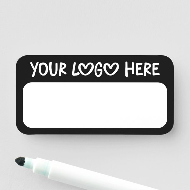 Porte-nom Logo d'entreprise une ligne noir et blanc (En situation)