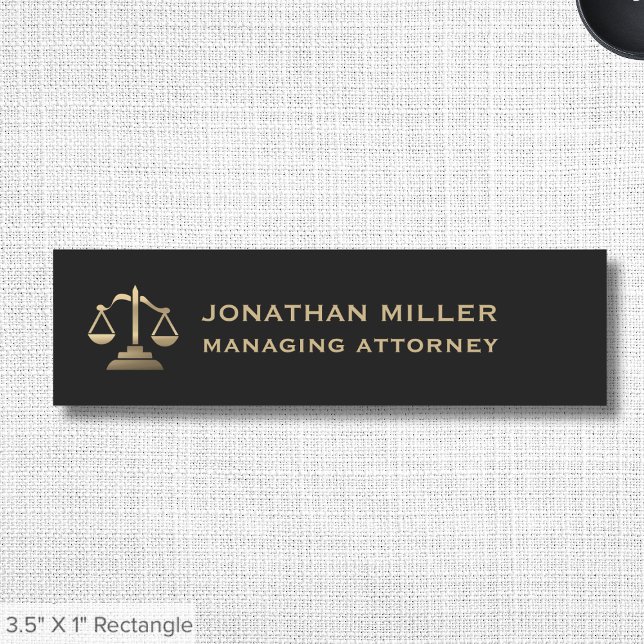 Porte-nom Logo des services juridiques - Échelles de justice (Créateur téléchargé)