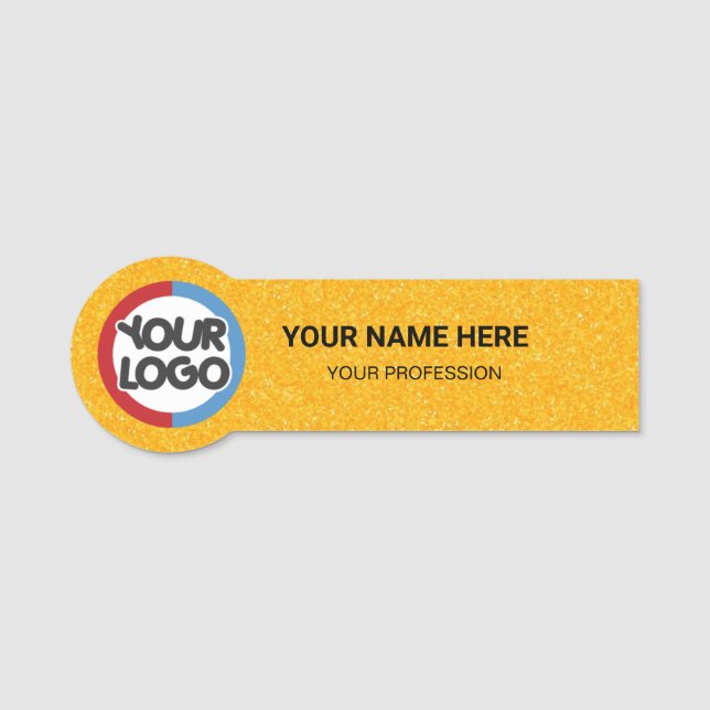 Porte-nom Logo Employé Magnétique votre logo ici entreprise  (Devant)