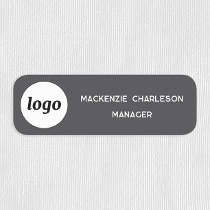 Porte-nom Logo Employé Personnel Ardoise Gris Magnétique ou 
