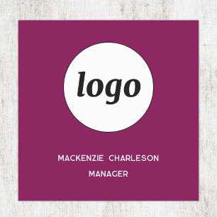 Porte-nom Logo Employé Personnel Cerise Rose Magnétique ou É