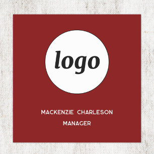 Porte-nom Logo Employé Personnel Rouge Bourgogne Magnétique 