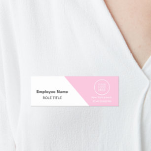 Porte-nom Logo Employé Photo rose Épingle de sécurité magnét