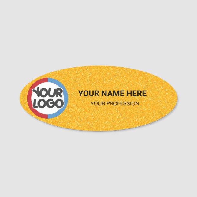 Porte-nom Logo Employee Magnetic your logo here business job (Devant)