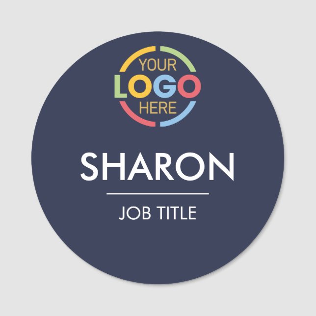 Porte-nom Logo Entreprise Personnalisé Employé Magnétique (Devant)