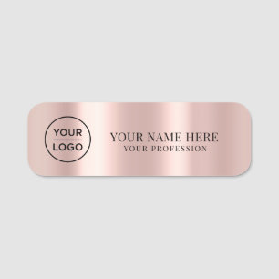 Porte-nom Logo Gold rose magnétique de l'employé, épingle de