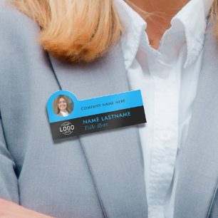 Porte-nom Logo ID photo Sky Blue moderne Titre de l'entrepri