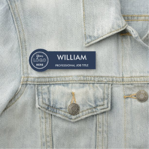 Porte-nom Logo minimaliste de l'entreprise Marine Blue Emplo