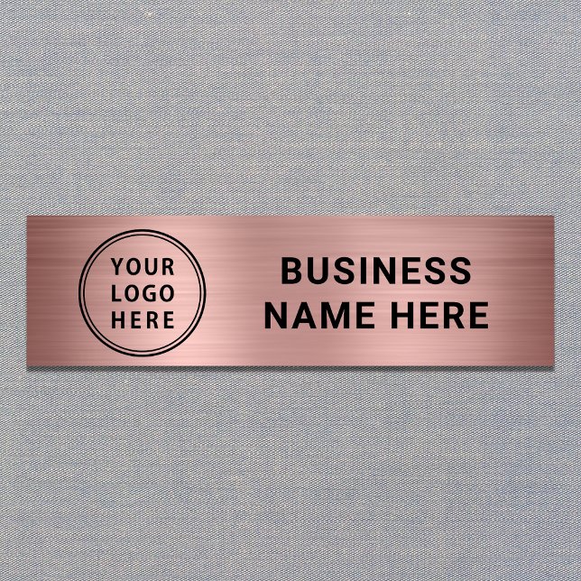 Porte-nom Logo Moderne Entreprise Rose Gold (Créateur téléchargé)