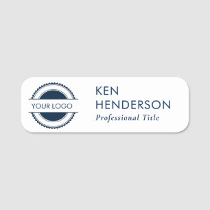 Porte-nom Logo Navy-BluBlack et White