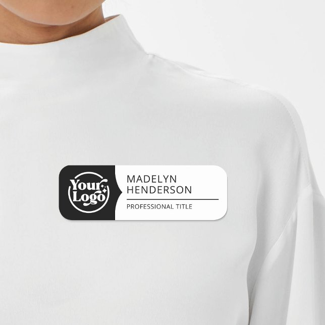 Porte-nom Logo noir blanc 2 couleur de l'employé magnétique (Créateur téléchargé)
