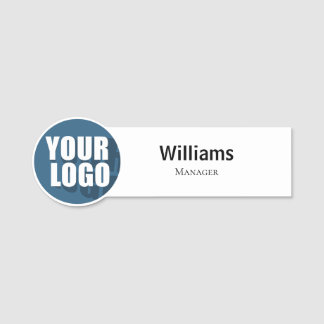 Porte-nom Logo personnalisé blanc clair employé magnétique o