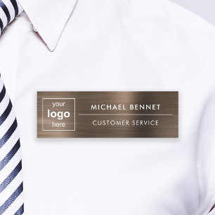 Porte-nom Logo Personnalisé Bronze Brown Professionnel