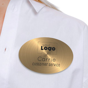 Porte-nom Logo Personnalisé Brossé Radial Bronze Personnel